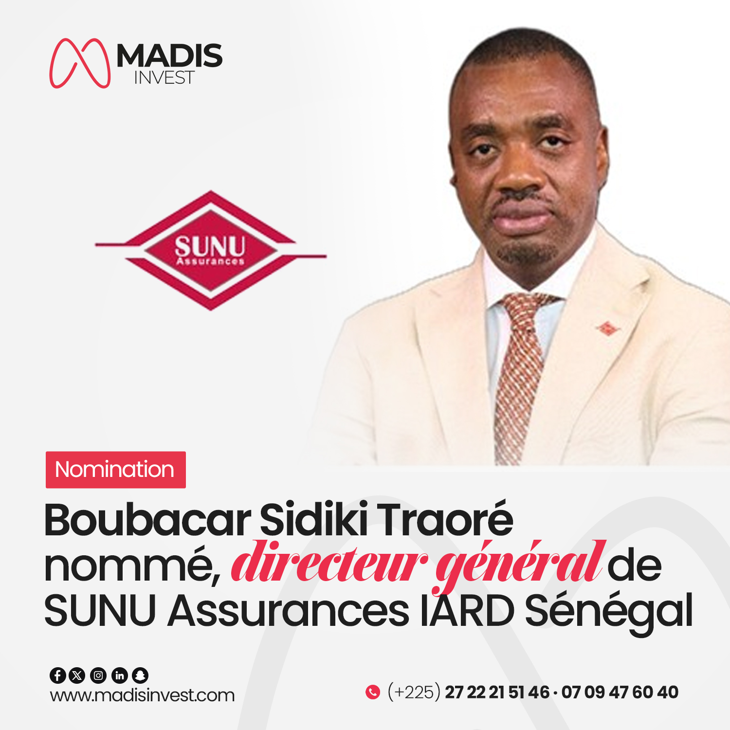 Actualité Économique - MADIS INVEST - Sénégal : Boubacar Sidiki Traoré ...